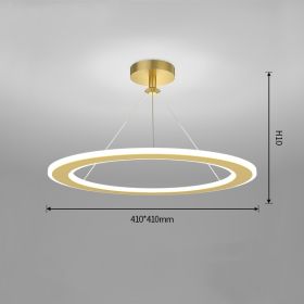 Simple Modern Circular Bedroom Study Chandelier (Option: Gold-Stepless dimming-410x410mm)