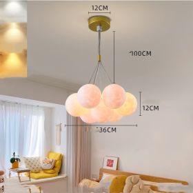 Bedroom Chandelier Nordic Lamps Creative Moon Bubble Lights (Option: Golden 7pcs-White ball 12cm)