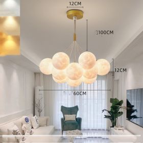 Bedroom Chandelier Nordic Lamps Creative Moon Bubble Lights (Option: Golden 13pcs-White ball 12cm)