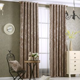 Solid Color Simple Modern Light Luxury Living Room Chenille Blackout Curtains (Option: Coffee-1mx2.7m)