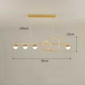 Rectangular Table Lamp Creative New Dining Room Bar Simple Modern Chandelier (Option: Gold 95CM-Stepless dimming)