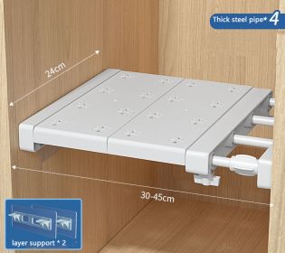 Wardrobe Cabinet Compartment Telescopic Storage Shelf (Option: 24cm-30to45cm)