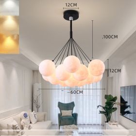 Bedroom Chandelier Nordic Lamps Creative Moon Bubble Lights (Option: Black 13pcs-White ball 12cm)