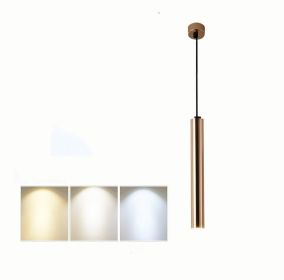 French Gold Long Cylindrical Chandelier (Option: 6x30CM Spotlight)