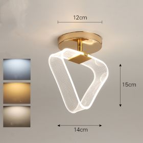 Creative Light Luxury Net Red Line Guide Ceiling Porch Lamp (Option: Gold-Triangle-Tricolor light)