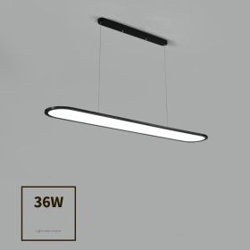 Modern Simple Creative Strip Bar Led Office Lighting Restaurant Chandelier (Option: Black medium-Infinity)