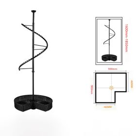 Wardrobe Closet 360 Degree Rotating Hanger (Option: 1600.1850rattan baskets-Black)