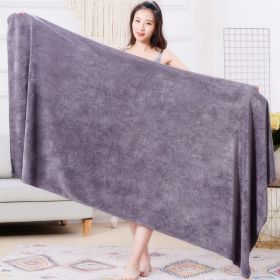 Large Cotton Absorbent Quick Drying Lint Resistant Towel (Option: Light Grey Thickening-80x190cm)