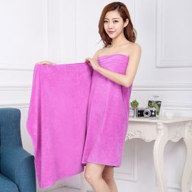 Large Cotton Absorbent Quick Drying Lint Resistant Towel (Option: Purple-80x190cm)