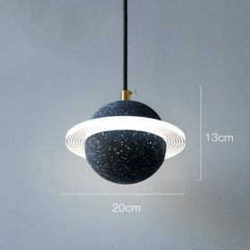 Planet Small Chandelier Red Single Head Bedroom Bedside Lamp (Option: Type C sand black)