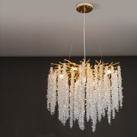 Villa Living Room Crystal Chandelier Light Luxury Restaurant Bar Table Lamp (Option: Round 60cm)