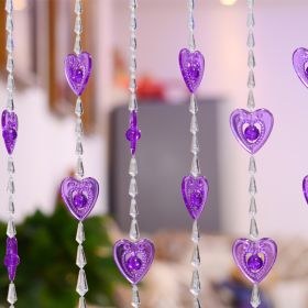 Household Plastic Crystal Acrylic Door Chain Decoration (Option: Transparent purple-130x190)