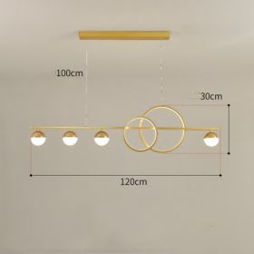 Rectangular Table Lamp Creative New Dining Room Bar Simple Modern Chandelier (Option: Gold 120CM-Stepless dimming)