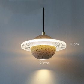 Planet Small Chandelier Red Single Head Bedroom Bedside Lamp (Option: Double glossy sand yellow)