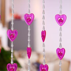 Household Plastic Crystal Acrylic Door Chain Decoration (Option: Transparent rose-100x190)