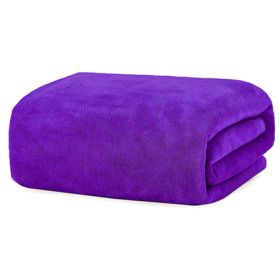 Large Cotton Absorbent Quick Drying Lint Resistant Towel (Option: Deep purple-80x190cm)