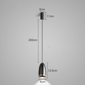 Net Celebrity Small Chandelier Led Creative Bullet Head Bedside Hanging Wire Lamp (Option: Grey-Tricolor light)