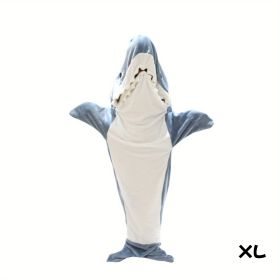 Shark Onesie Blanket For Adults, Shark Blanket Hoodie, Shark Blanket Super Soft Cozy Flannel, Boys Girls Cosplay Costume Sleeping Bag For Night (Option: Blue-XL)