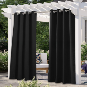 Solid Color Outdoor Waterproof And Sun Protection UV Protection High Precision Black Silk Shading Curtain (Option: Black-107 √ó 164cm)