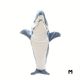 Shark Onesie Blanket For Adults, Shark Blanket Hoodie, Shark Blanket Super Soft Cozy Flannel, Boys Girls Cosplay Costume Sleeping Bag For Night (Option: Blue-M)