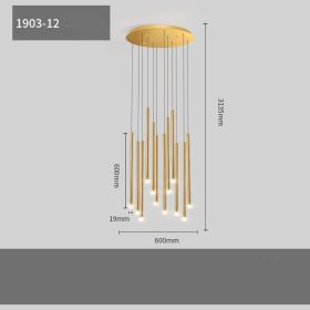 Villa Light Luxury Living Room Floor Lamp (Option: 12head gold-Warm light)