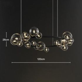 Bedroom Light Dining Room Glass Ball Chandelier (Option: Diameter850 round model24-Three tone light)