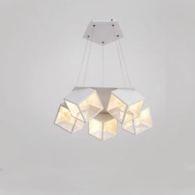 Home Bedroom Model Room Lamp Nordic Star Dining Room Chandelier (Option: White-5heads-warm light)