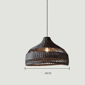 Rattan Art Chandelier In Restaurant And Tea House (Option: 40CM coffee)