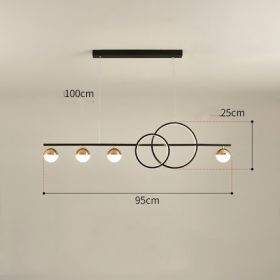 Rectangular Table Lamp Creative New Dining Room Bar Simple Modern Chandelier (Option: Black 95CM-Stepless dimming)