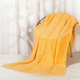 Large Cotton Absorbent Quick Drying Lint Resistant Towel (Option: Yellow-70x140cm)