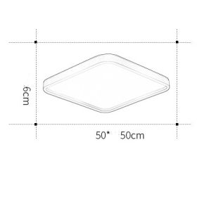 Room Master Bedroom Light Nordic Study Light Modern Simple Led Ceiling Light (Option: Square 50cm-Stepless dimming)