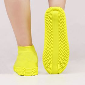 Vintage Rubber Boots Reusable Latex Waterproof Rain Shoes Cover Non-Slip Silicone Overshoes Boot Covers Unisex Shoes Accessories (Option: Yellow-M)