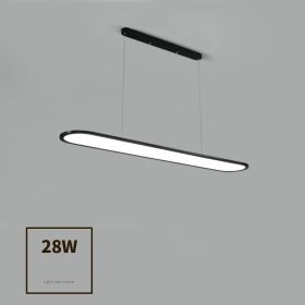 Modern Simple Creative Strip Bar Led Office Lighting Restaurant Chandelier (Option: Black trumpet-Infinity)