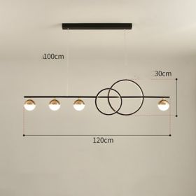 Rectangular Table Lamp Creative New Dining Room Bar Simple Modern Chandelier (Option: Black 120CM-Stepless dimming)