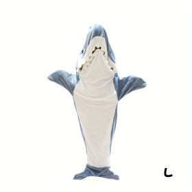 Shark Onesie Blanket For Adults, Shark Blanket Hoodie, Shark Blanket Super Soft Cozy Flannel, Boys Girls Cosplay Costume Sleeping Bag For Night (Option: Blue-L)