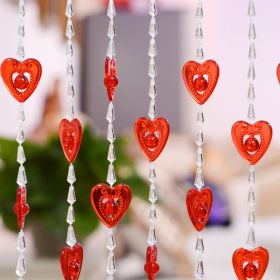 Household Plastic Crystal Acrylic Door Chain Decoration (Option: Transparent red-80x90)