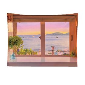 False Window Window Scenery Background Cloth (Option: Meet by chance-150x200cm)