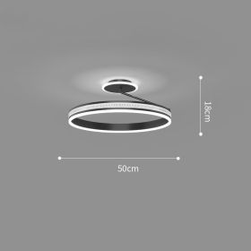 Modern And Minimalist Bedroom Ceiling Lights (Option: Black-Infinite dimming-50cm)