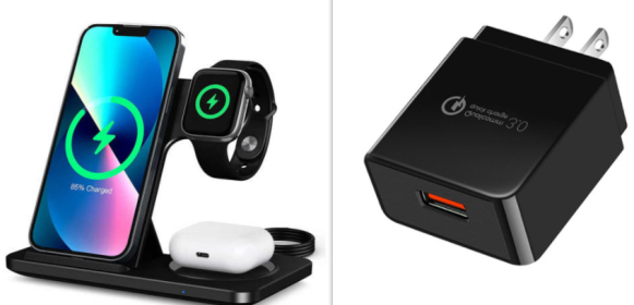 Three In One Dual Coil Wireless Charger (Option: Black set-USB)