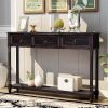 Console Table Sofa Table with Drawers for Entryway with Projecting Drawers and Long Shelf