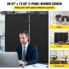 VEVOR Office Partition Room Divider Wall w/Thicker Non-See-Through Fabric Office Divider Steel Base Portable Office Walls Divider Cream Room Partition