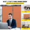 VEVOR Office Partition Room Divider Wall w/Thicker Non-See-Through Fabric Office Divider Steel Base Portable Office Walls Divider Cream Room Partition