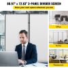 VEVOR Office Partition Room Divider Wall w/Thicker Non-See-Through Fabric Office Divider Steel Base Portable Office Walls Divider Cream Room Partition