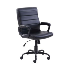 Mainstays Bonded Leather Mid-Back Manager's Office Chair, Black (Color: Gray)