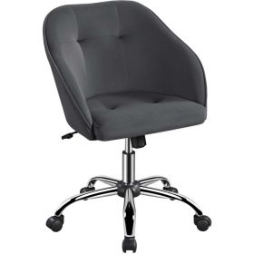 Modern Velvet Adjustable Swivel Office Chair (Color: Gray)