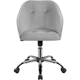 Modern Velvet Adjustable Swivel Office Chair (Color: Light Gray)