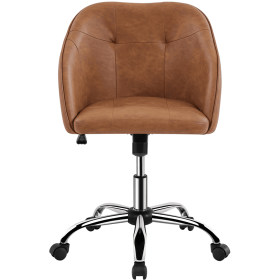 Modern Velvet Adjustable Swivel Office Chair (Color: Retro Brown)