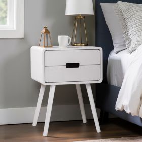 Wood Nightstand End Side Table with Drawer & Solid Wood Legs for Living Room, Bedroom (Color: as picture)