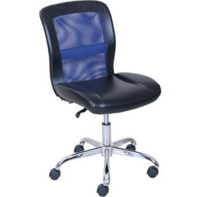 Mid-Back, Vinyl Mesh Task Office Chair (Color: Black & Blue Mesh)