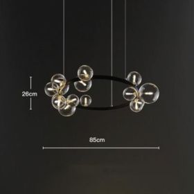 Bedroom Light Dining Room Glass Ball Chandelier (Option: Diameter850 round model15-No light source)